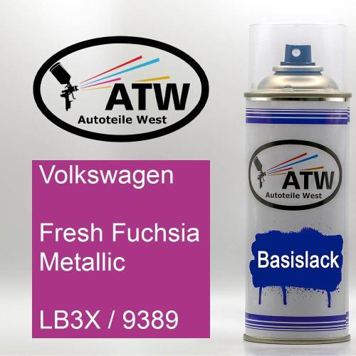 Volkswagen, Fresh Fuchsia Metallic, LB3X / 9389: 400ml Sprühdose, von ATW Autoteile West.